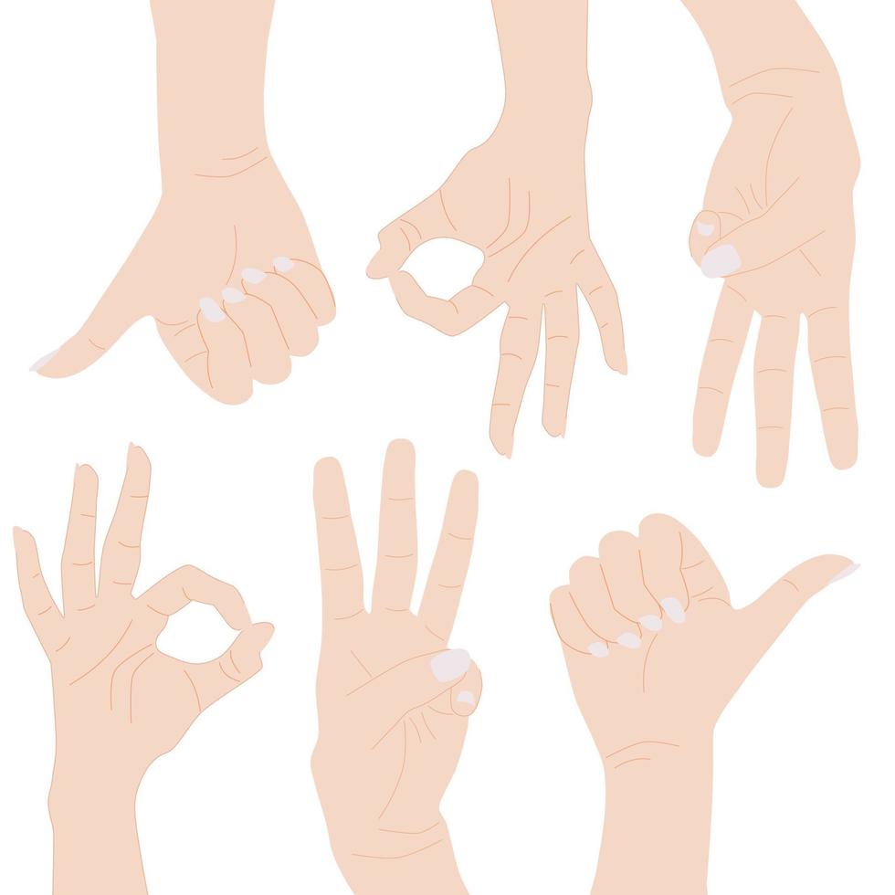 Hand character on white background. vector