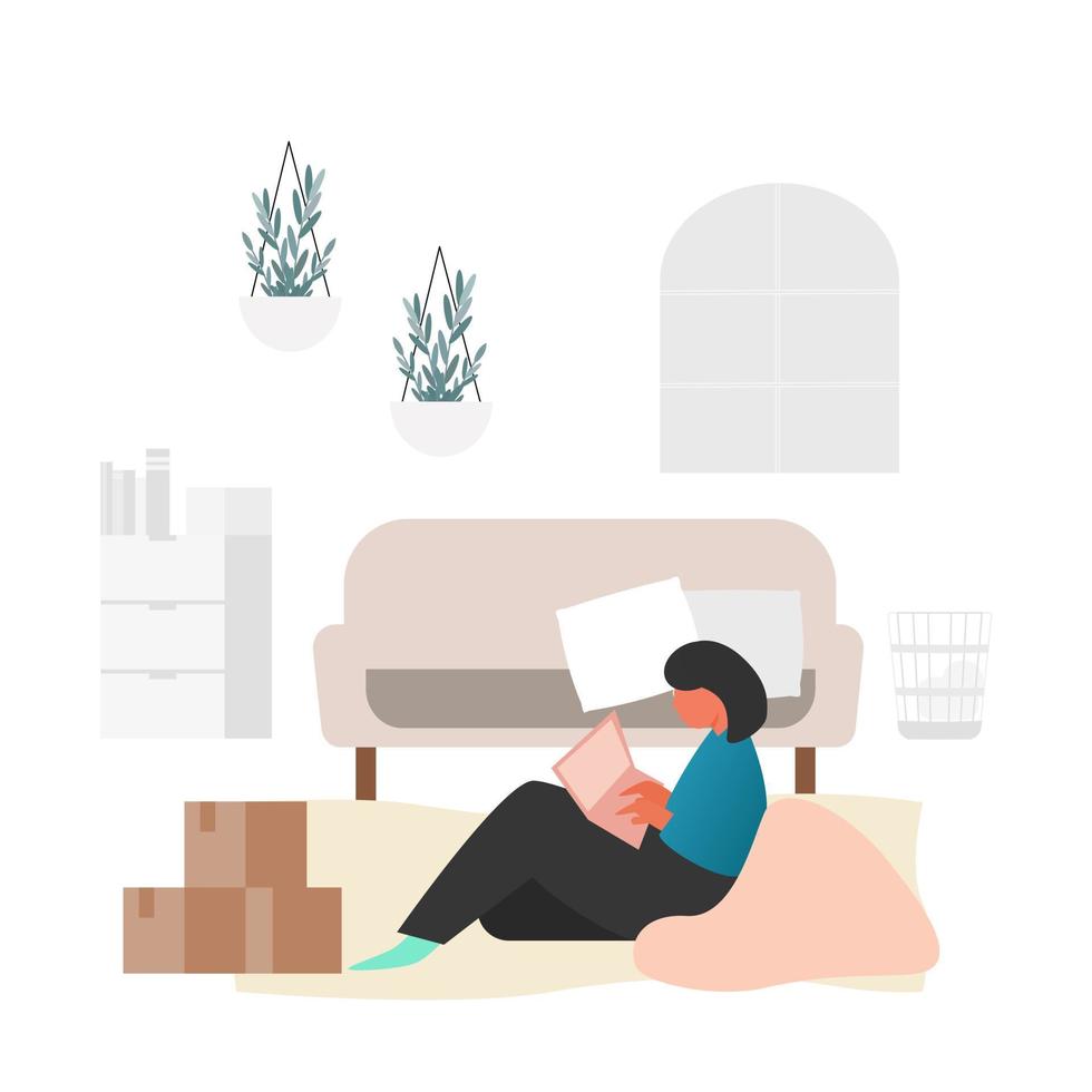 working at home. vector
