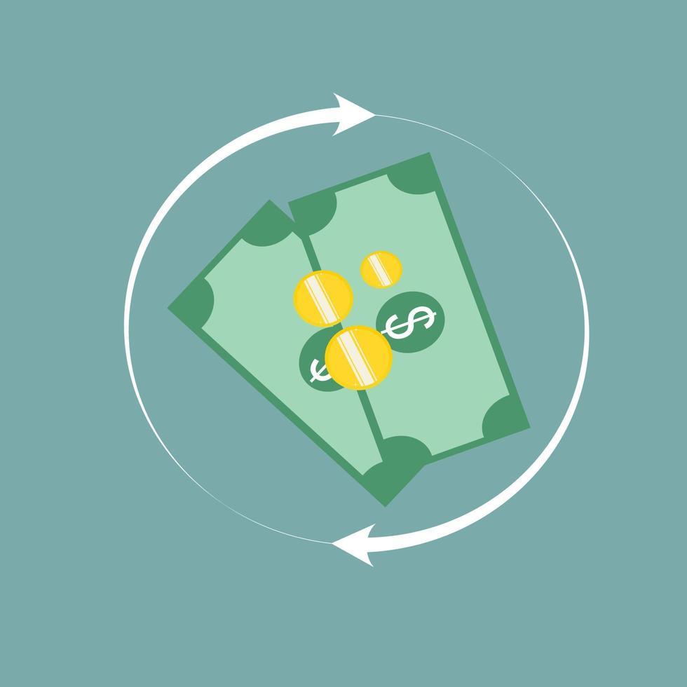 Money and coins icon. vector
