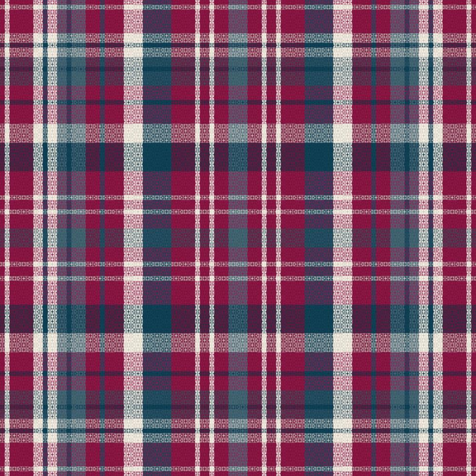 Tartan plaid pattern with texture and retro color. vector