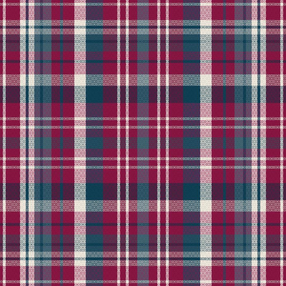 Tartan plaid pattern with texture and retro color. vector