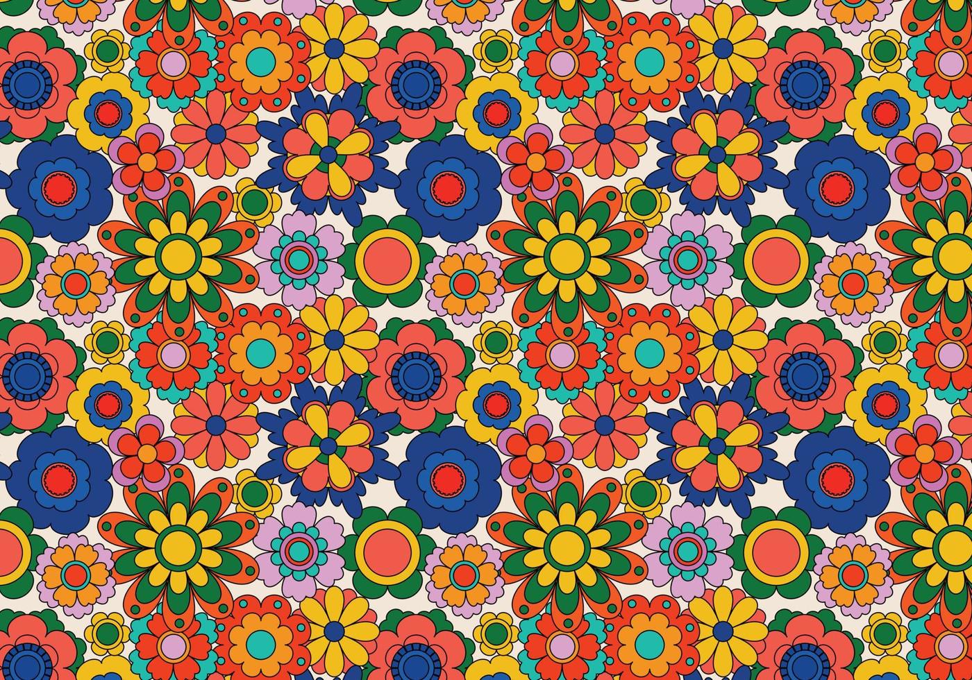 Abstract groovy floral pattern background. Vector. vector