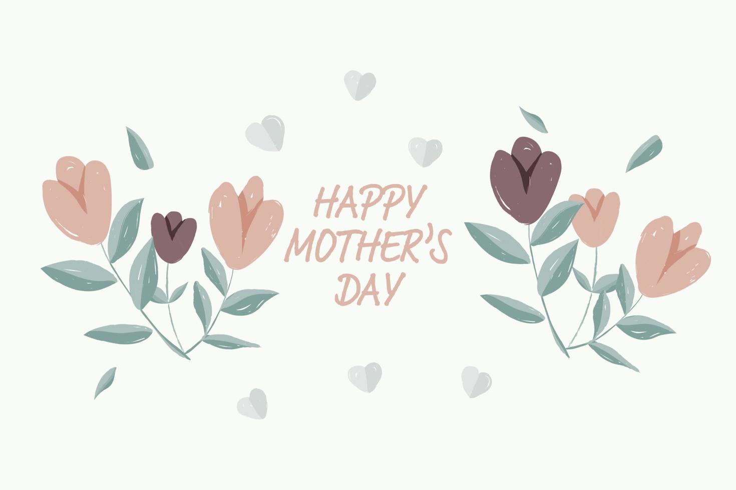 Hand drawn happy mothers day background. vector