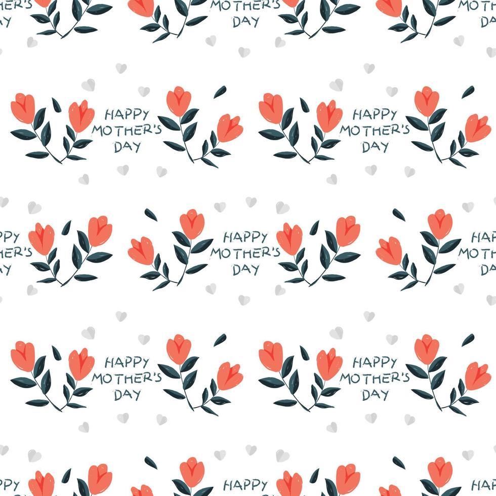 Hand drawn happy mothers day pattern. vector