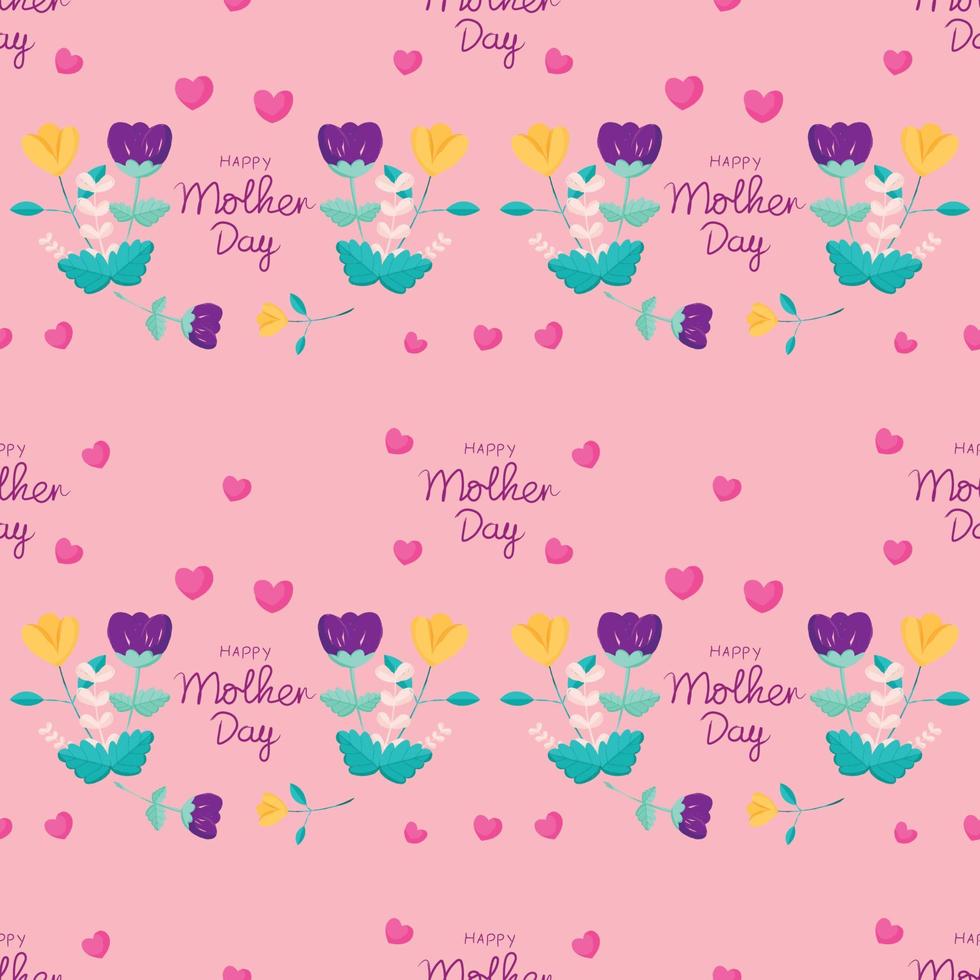 Hand drawn happy mothers day pattern. vector