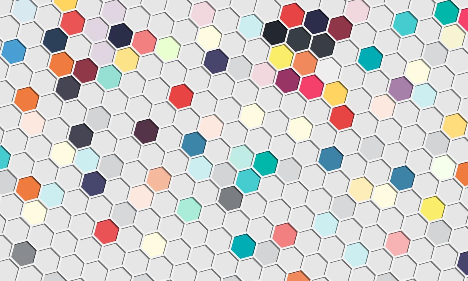 hexagonal colorido abstracto con sombra. vector