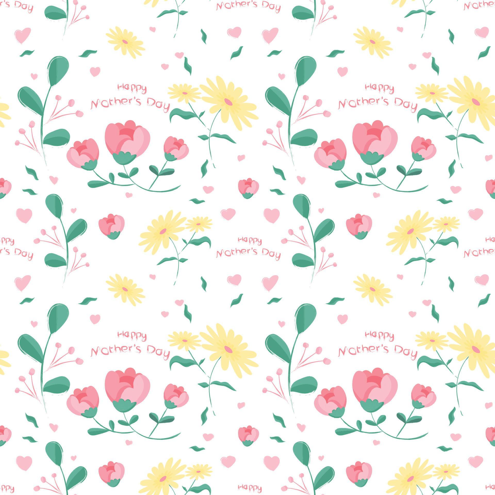 Hand drawn happy mothers day pattern. 6852973 Vector Art at Vecteezy