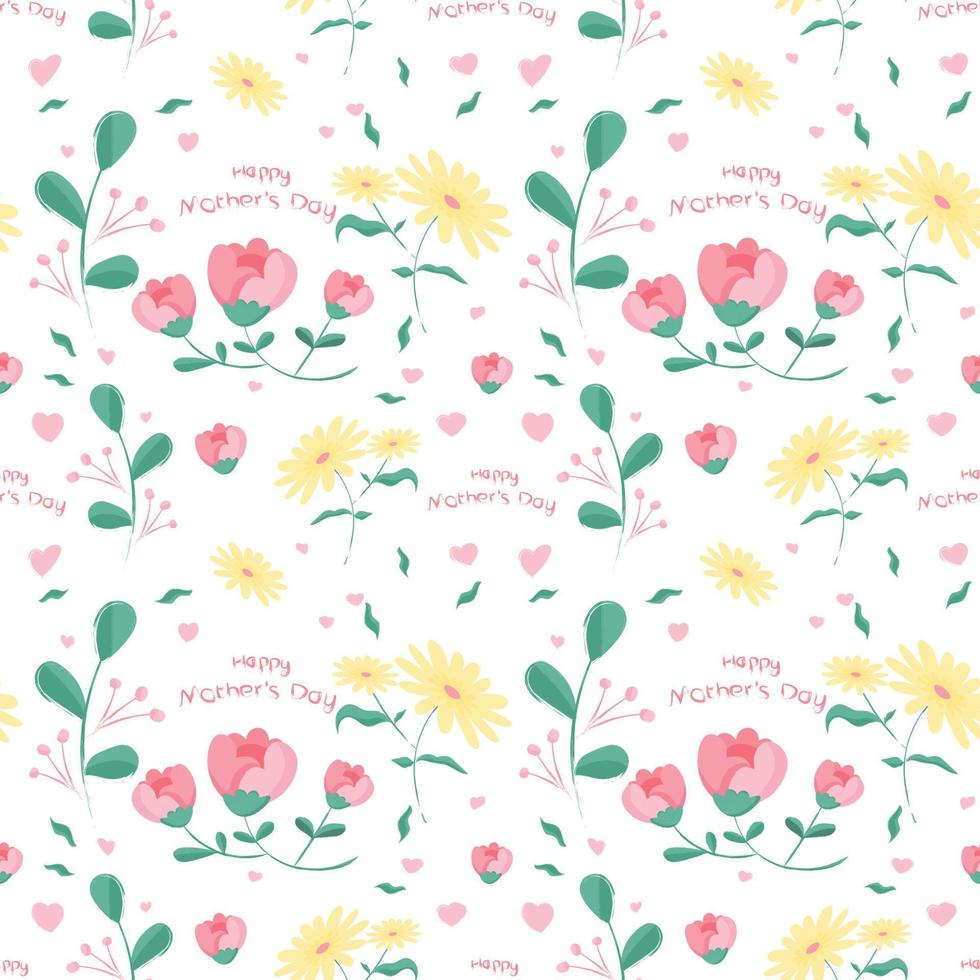 Hand drawn happy mothers day pattern. vector