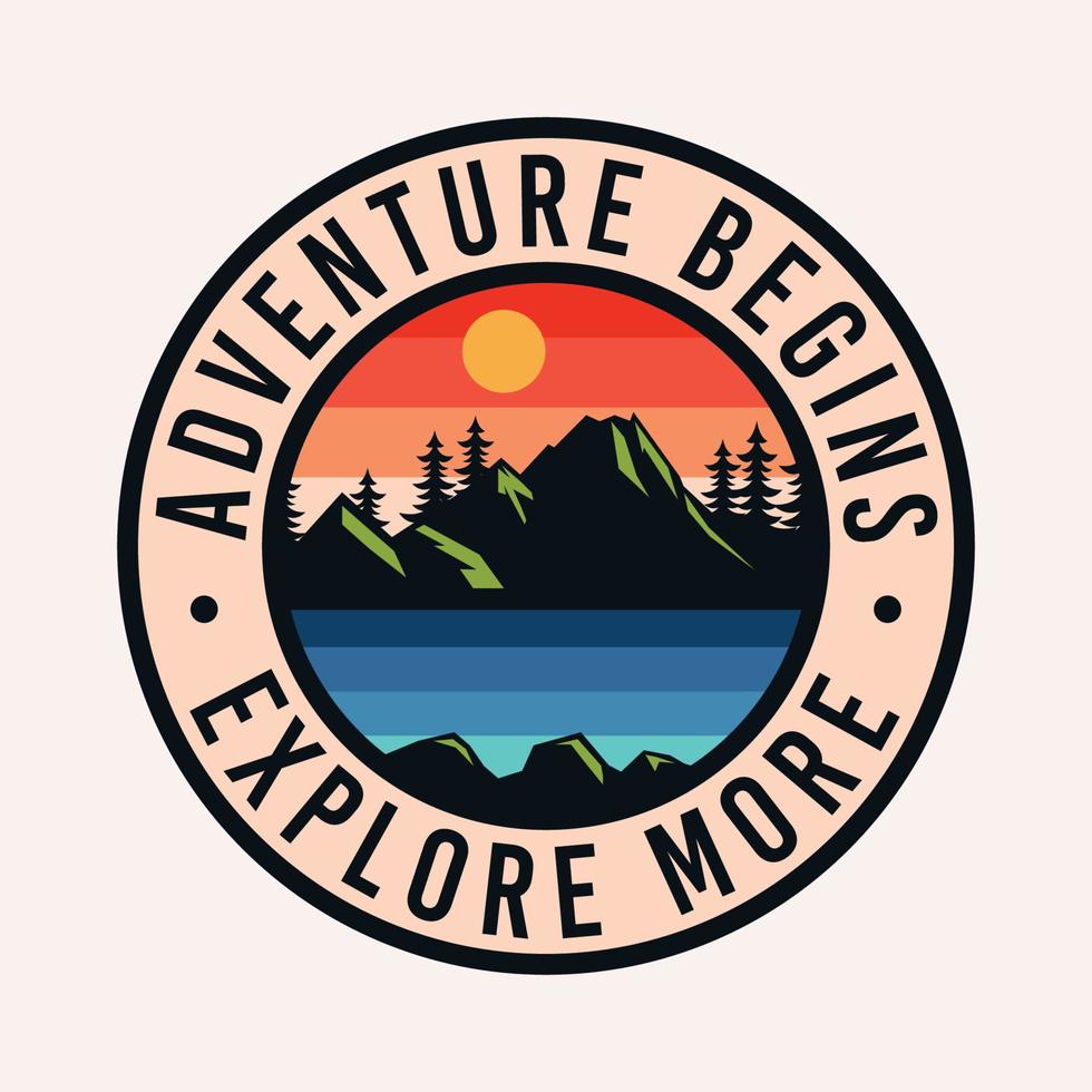 Vintage Adventure badge logo vector