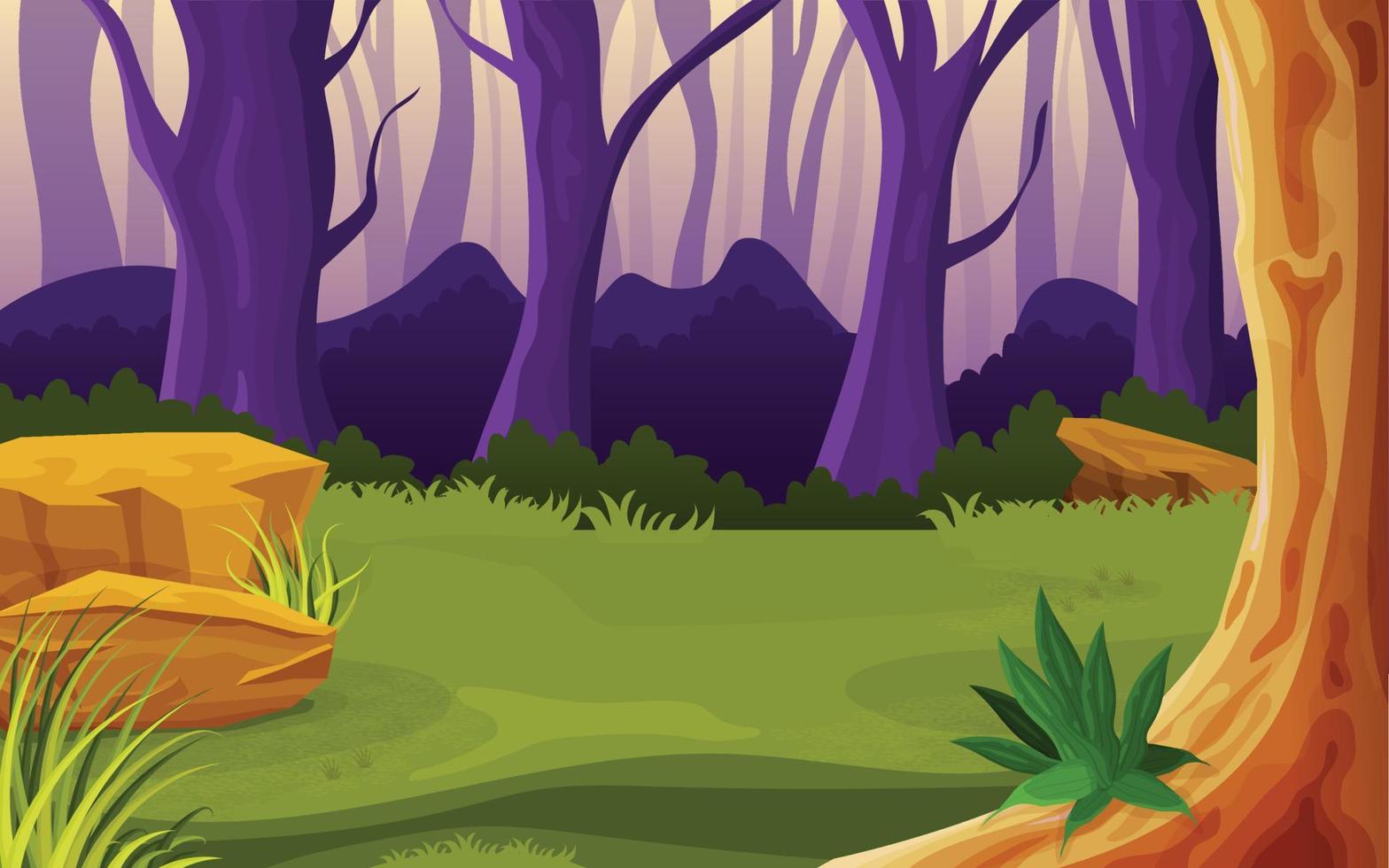 Middle of a forest nature illustration vector