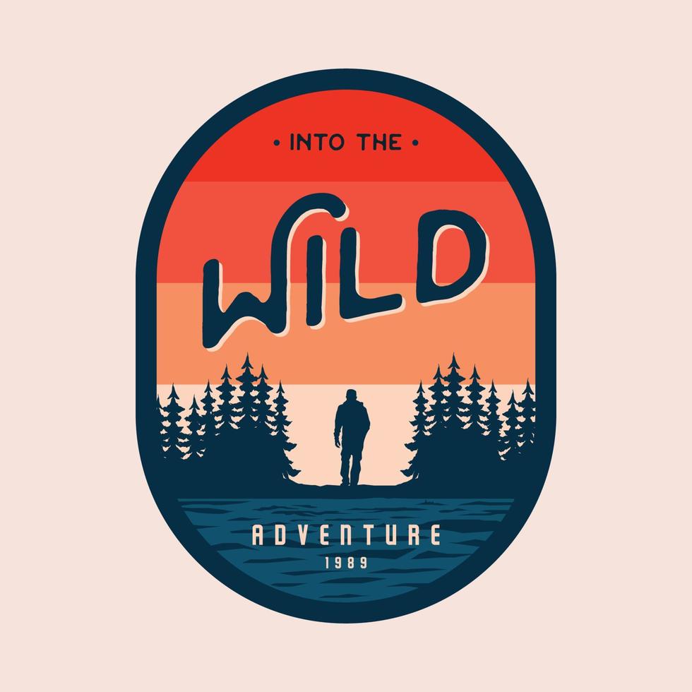 Vintage Adventure badge logo vector