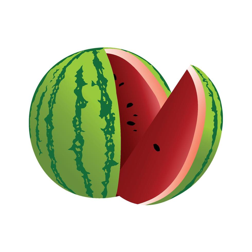 ilustración vectorial de sandía buena para catálogo de frutas, exhibición de frutas, impresión, etc. vector