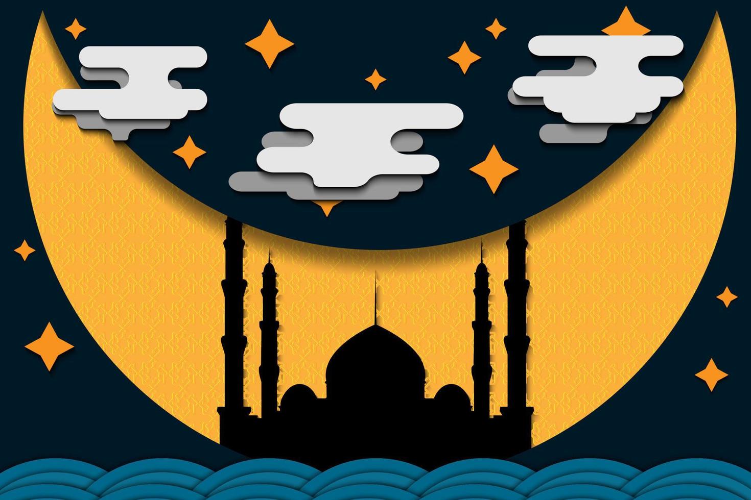 vector illustration of ramadan papercut background good for ramadan greeting card ramadan content background, printing etc.