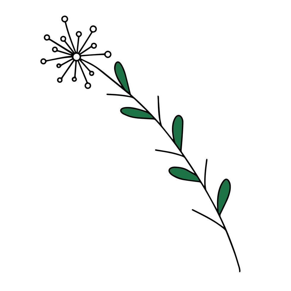 Colorful bright flower. Vector illustration in hand drawn style.