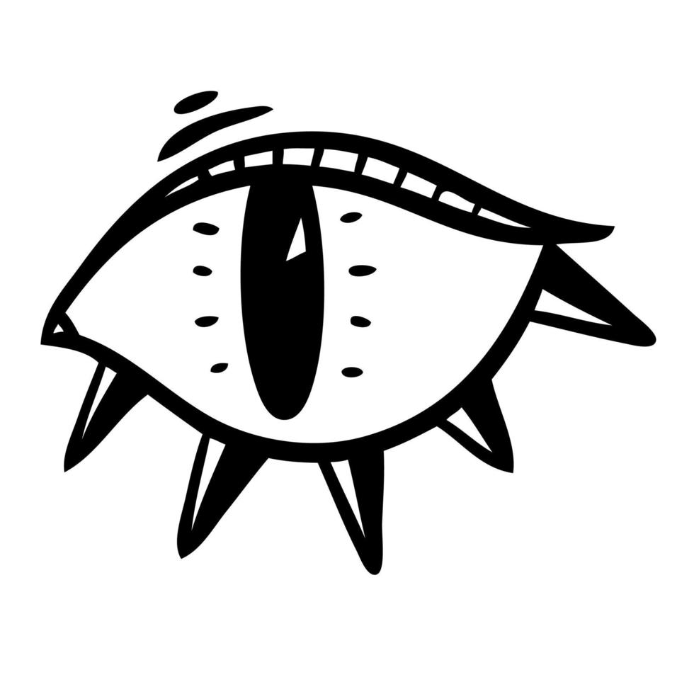 Evil Seeing eye symbol. Occult mystic emblem, graphic design. Esoteric sign alchemy, decorative style. Vector illustration.