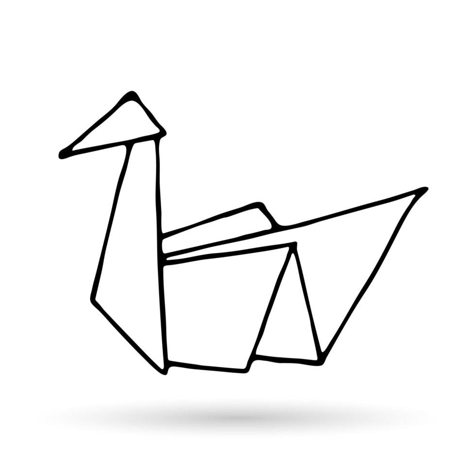 icono simple del garabato de origami. vector