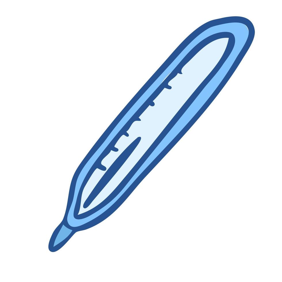 thermometer for measuring the temperature of the patient, isolated object, vector medical doodles