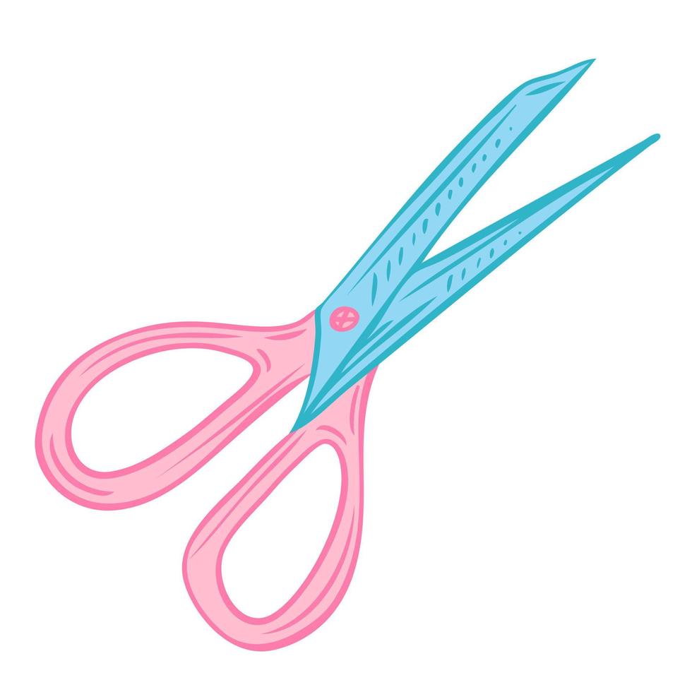 Scissors sewing element. Vector illustration on the theme of sewing, knitting and handmade.