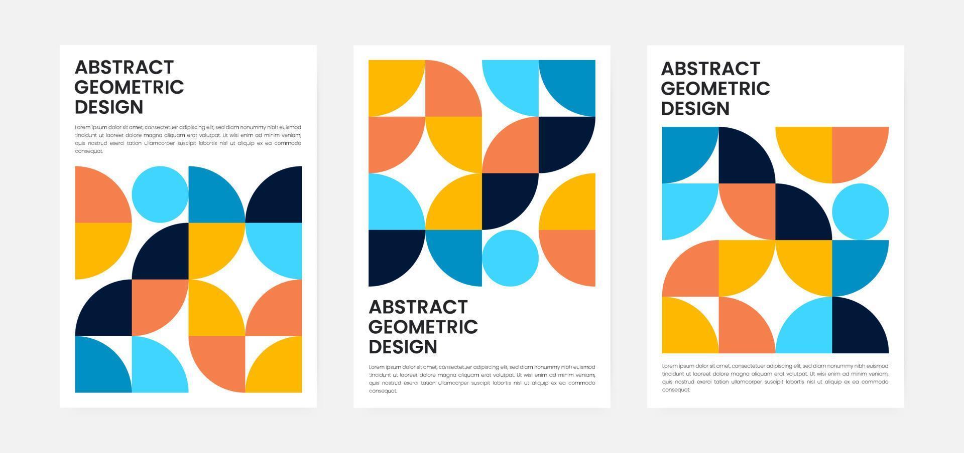Geometric artwork cover set vector