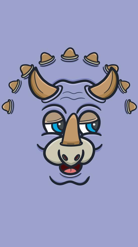 Head Dinosaur Cartoon. For Background and Wallpaper. vector