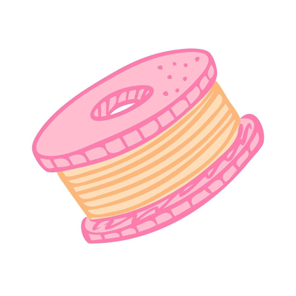 Spool of thread for a sewing machine. Fashion designer tool. Vector illustration