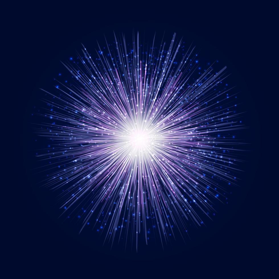 Explosion on blue background. vector