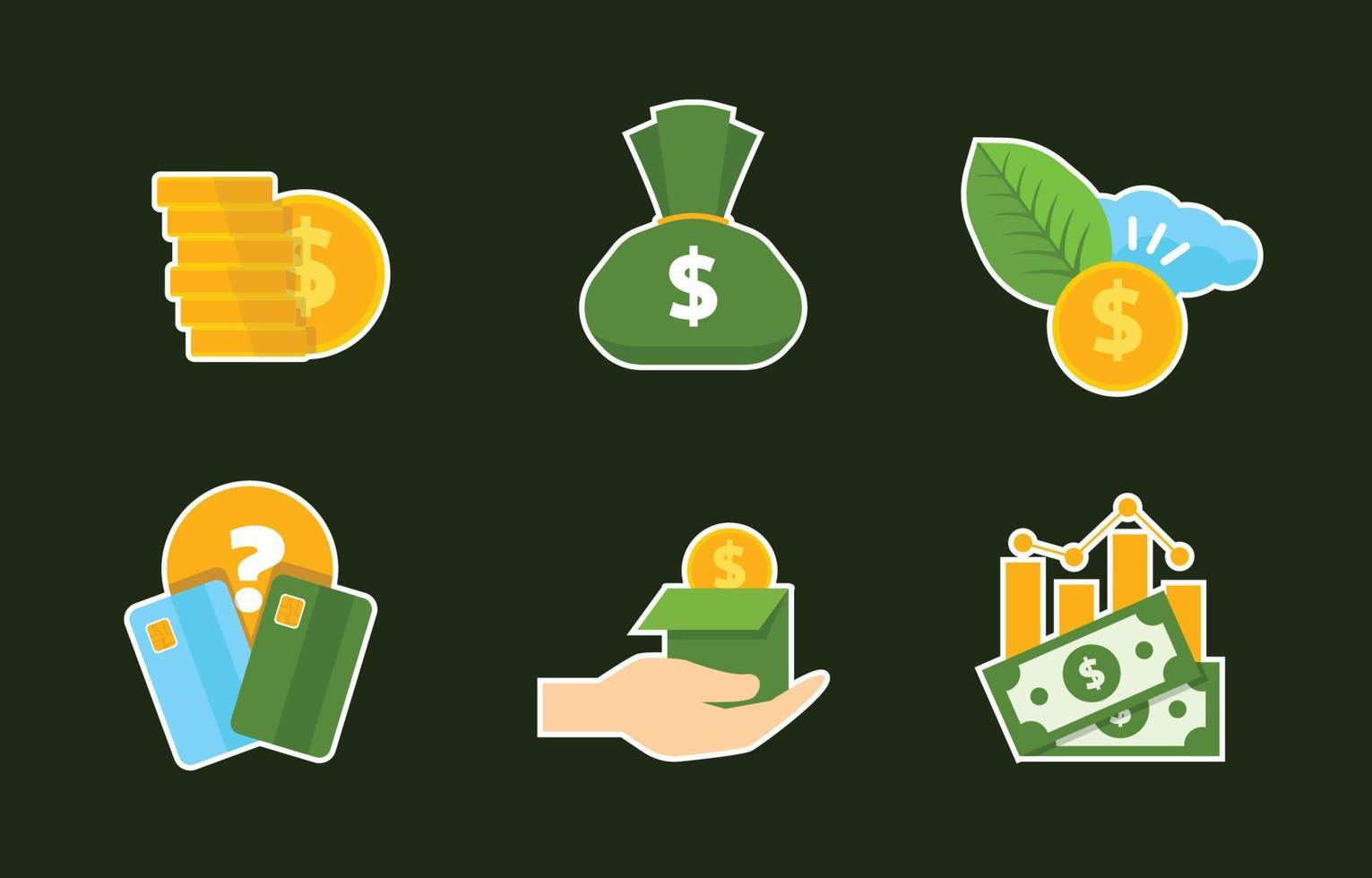 conjunto de iconos de educación financiera vector