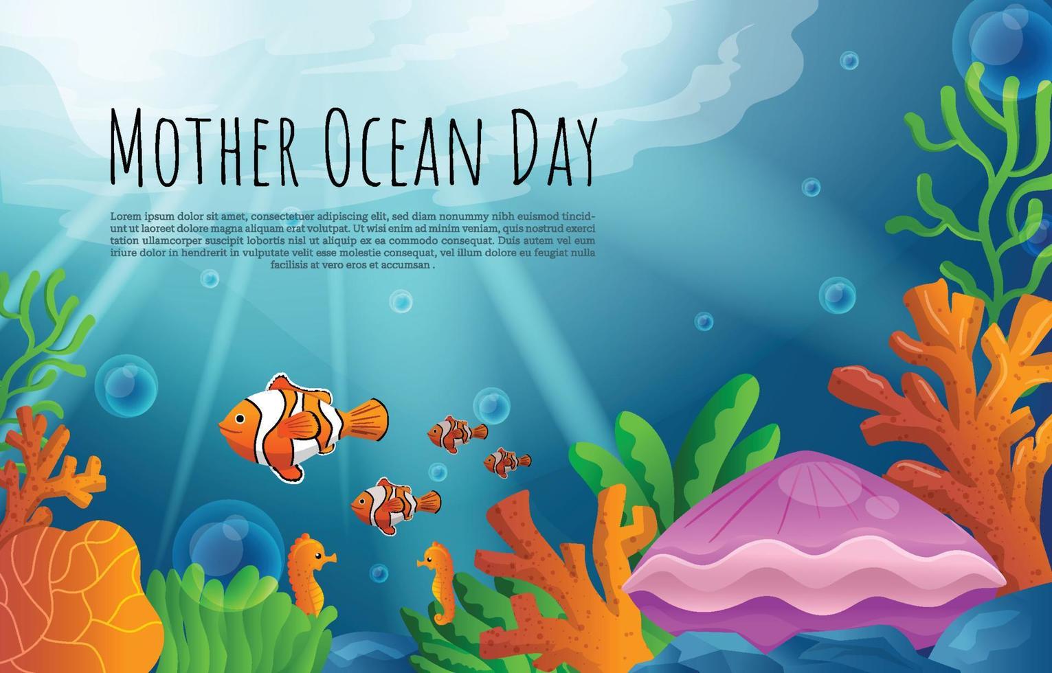 Mother Ocean Day Background vector