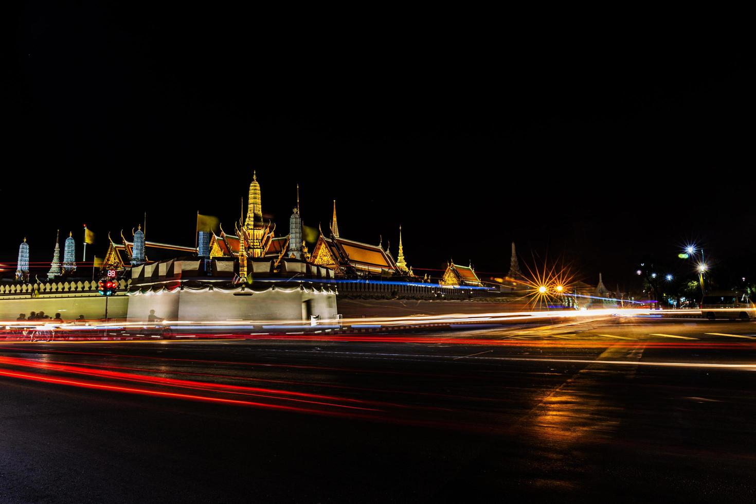 14 February 2020 Temple of the Emerald Buddha Wat Phra Kaew in the evening, twilight photo