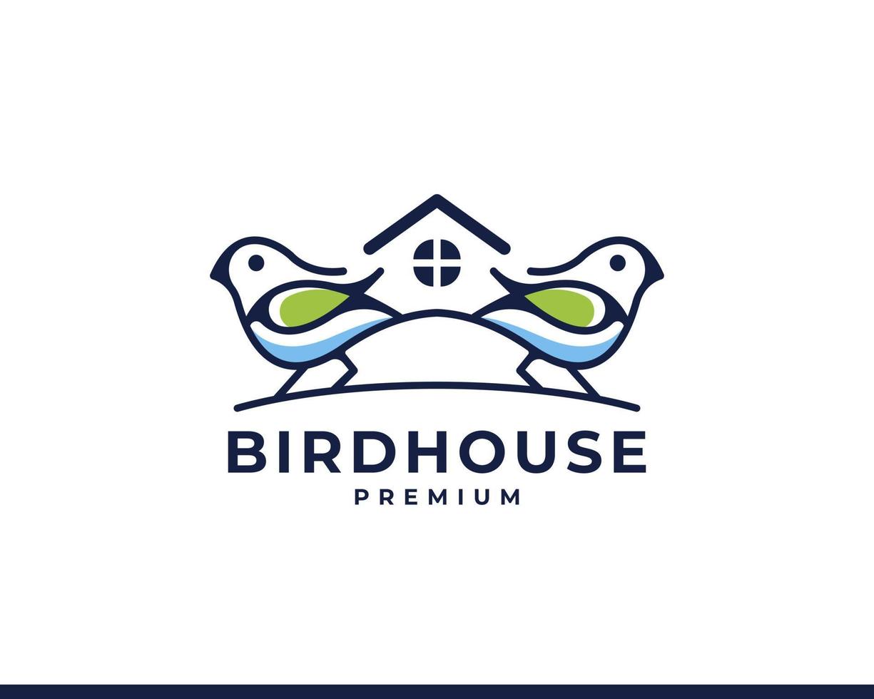 inspiración para el diseño del logotipo del icono de la casa del pájaro vector