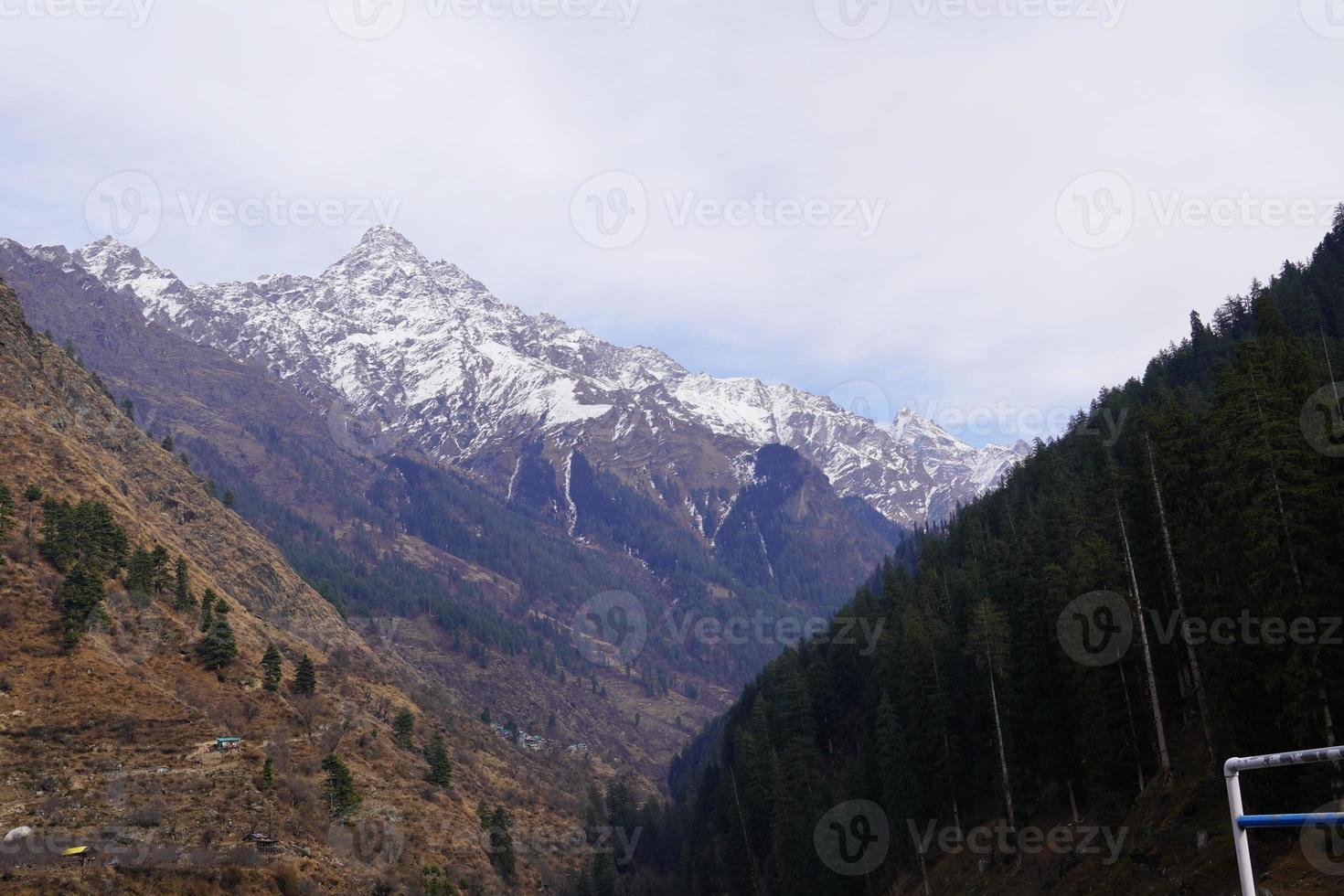 Beautiful mountains with green trees with sky photo