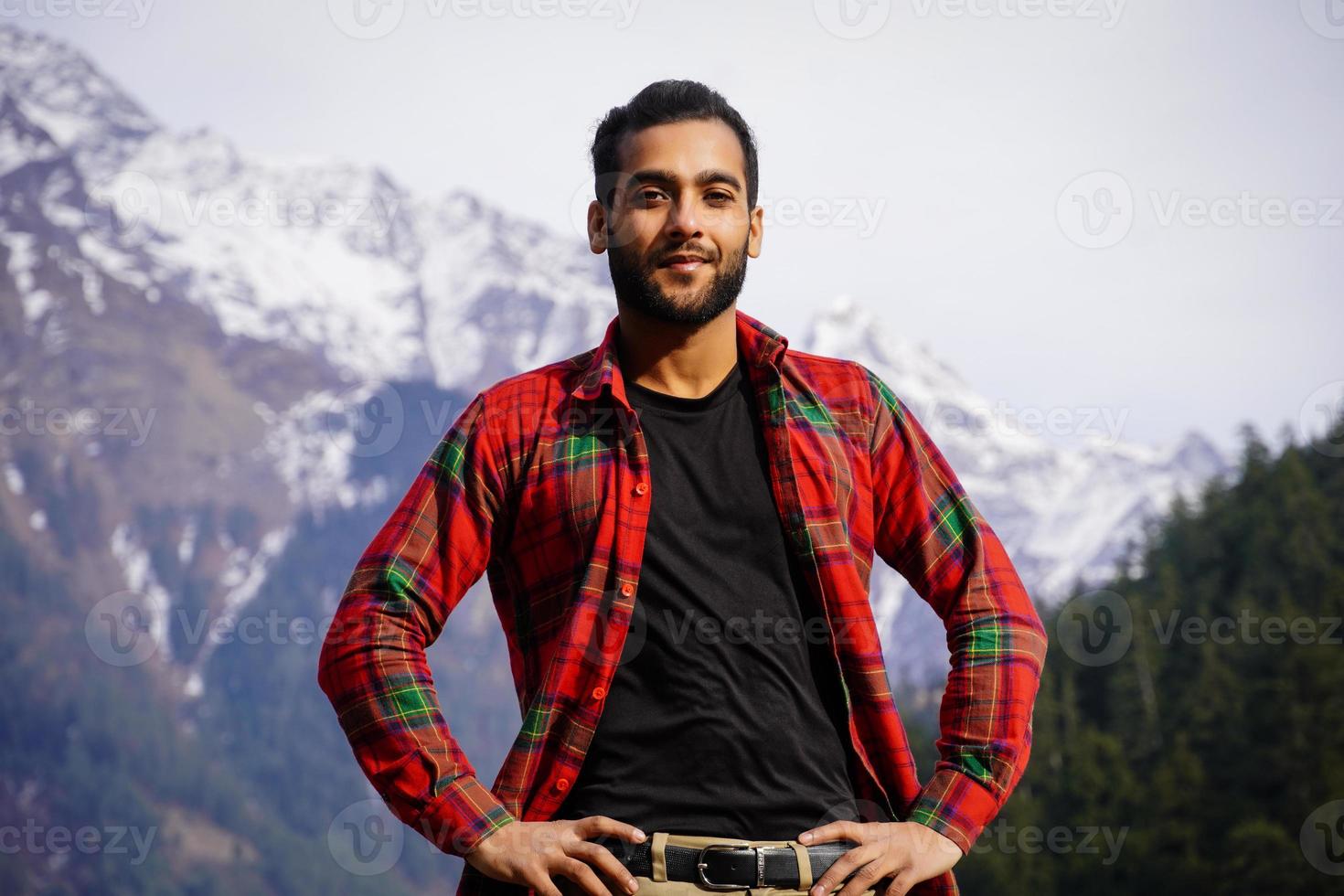 Man image in mountains HD photo