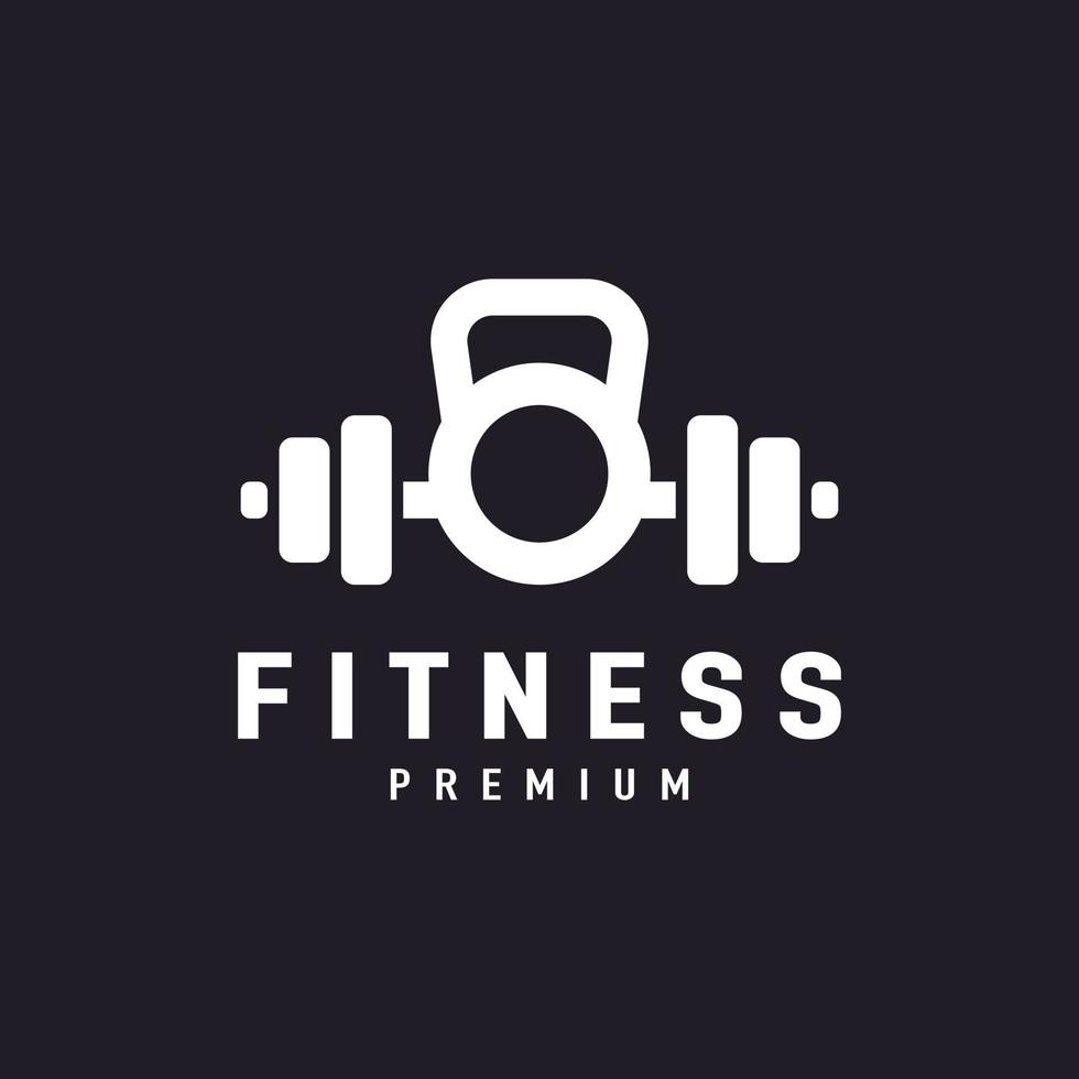 fitness gym barbell dumbbell logo diseño inspiración vector
