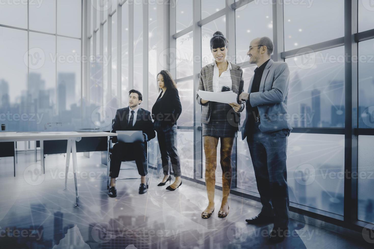 Business global network connection telecommunication or Metaverse technology concept photo