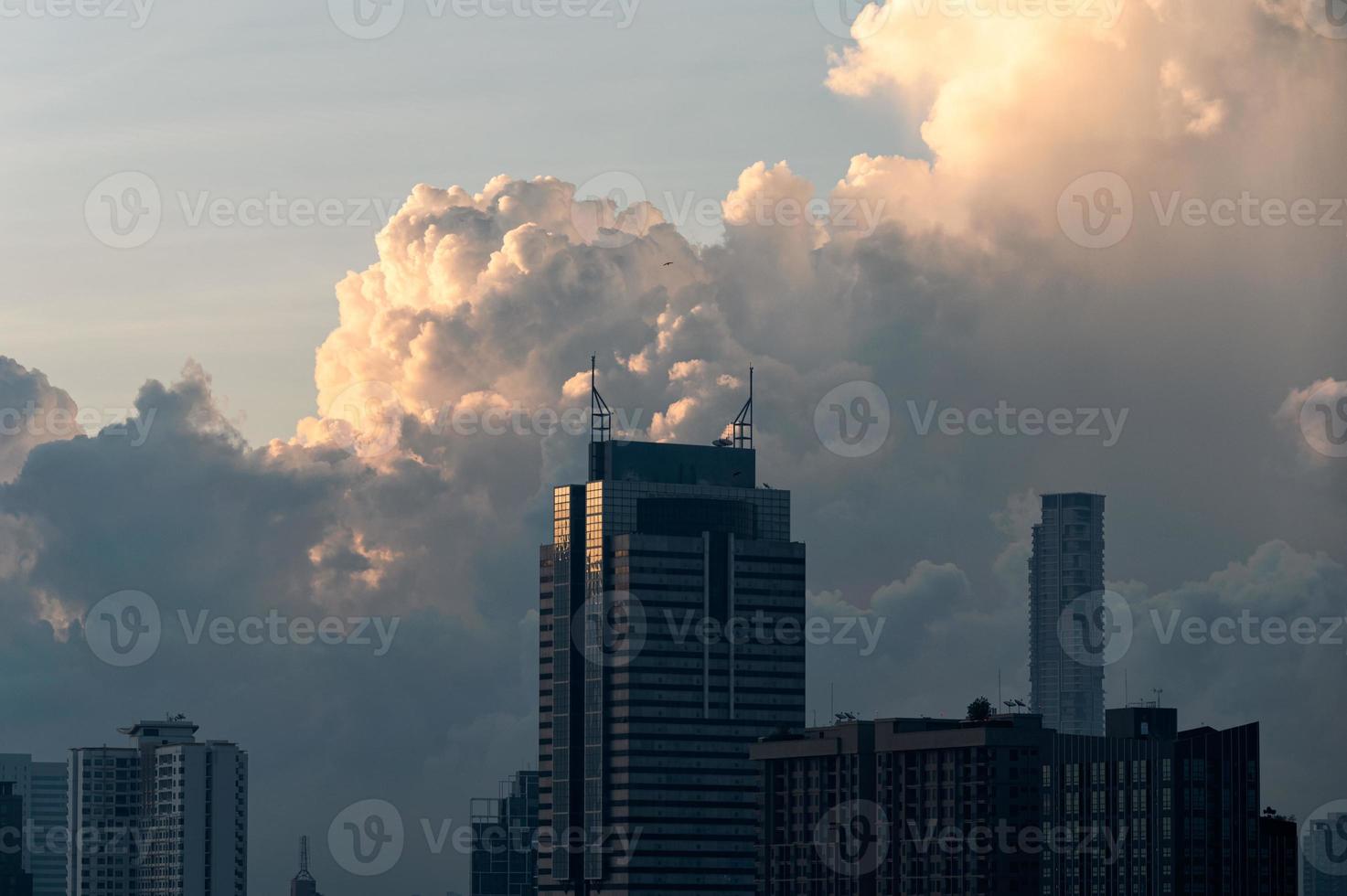 High-rise building in business district at Bangkok photo