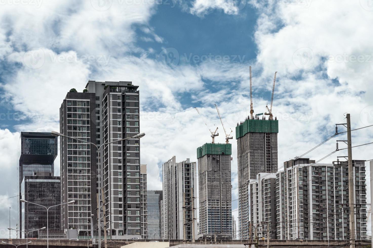 Condominium and construction building in downtown photo