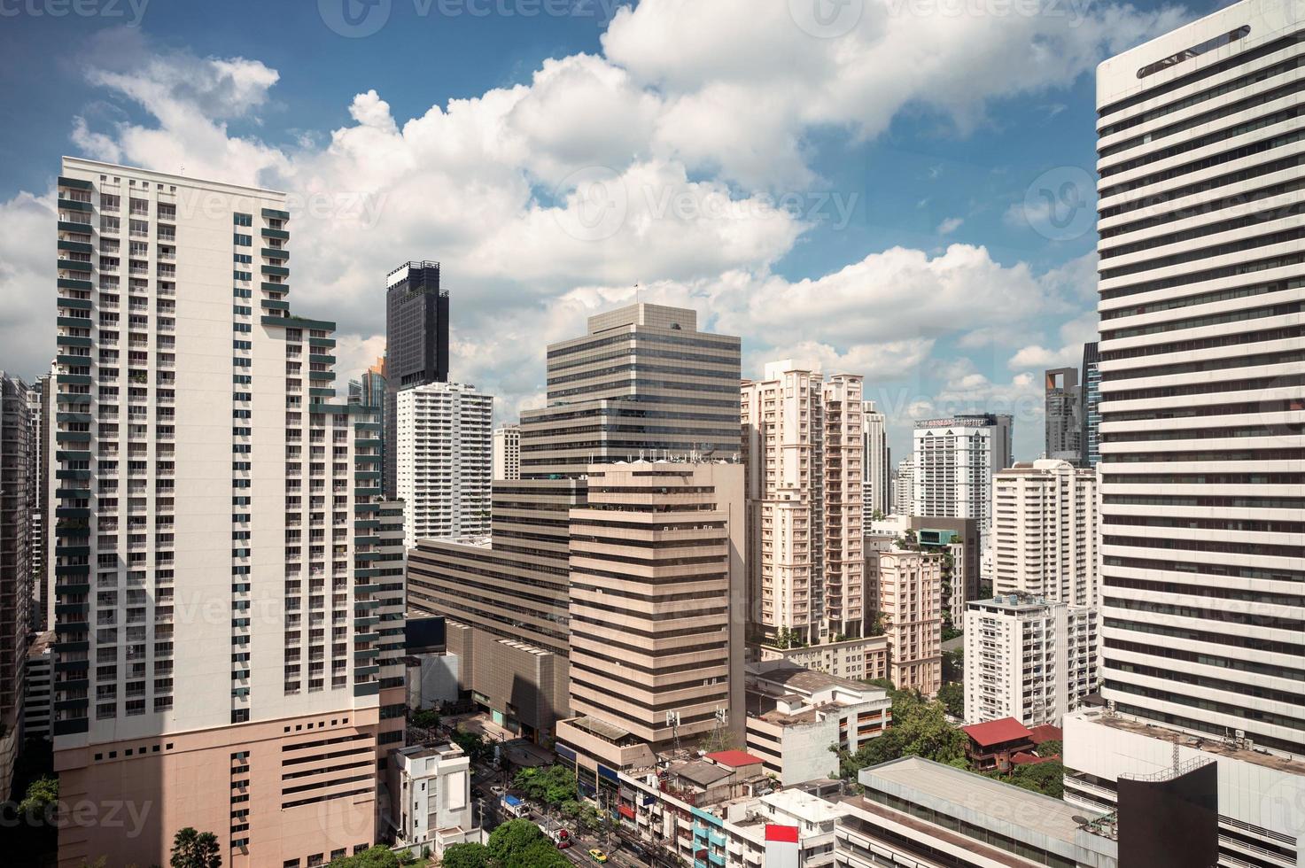 Office building in business district at Asoke downtown, Bangkok, Thailand photo