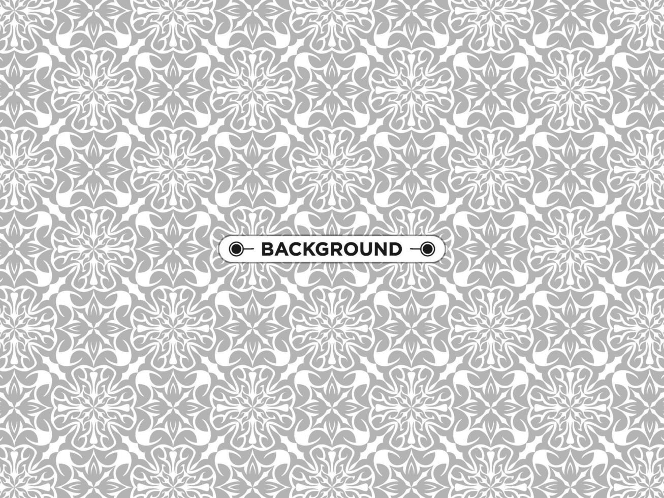 gray ethnic mandala seamless pattern background vector