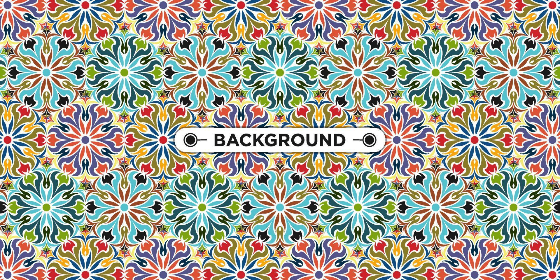 colorful ethnic mandala seamless pattern background vector