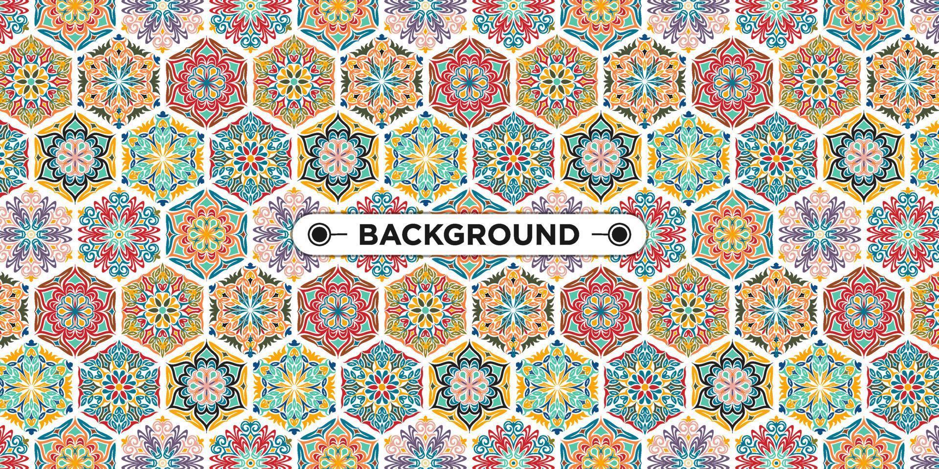 colorful ethnic mandala seamless pattern background vector