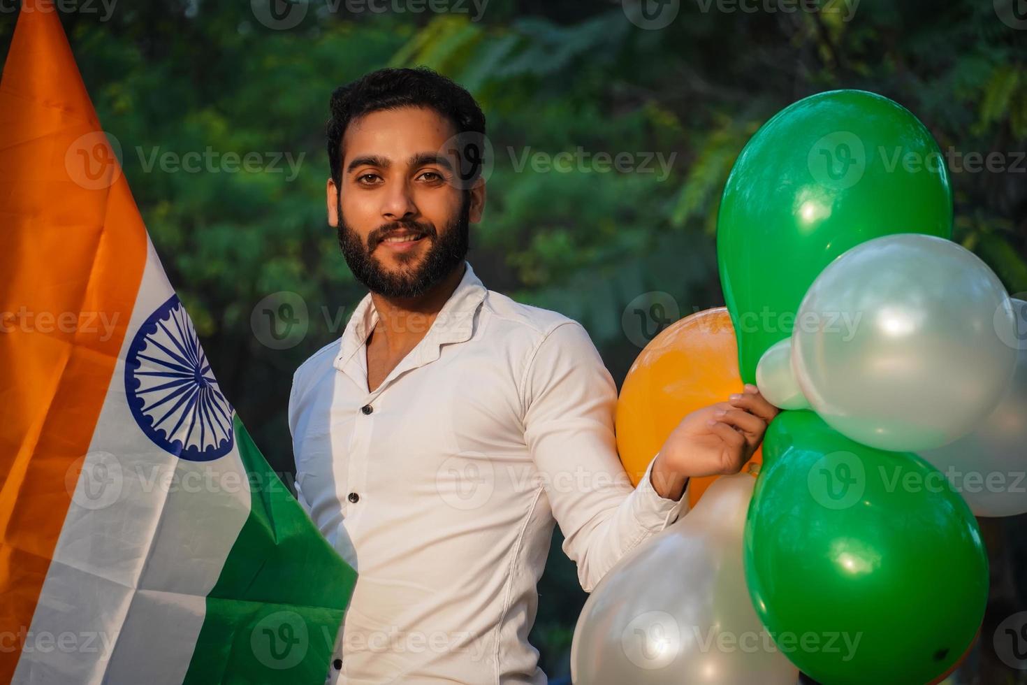 Indian Republic day image , 26 January . Indian Independence Day image with colorful balloons in colors of Indian flag photo