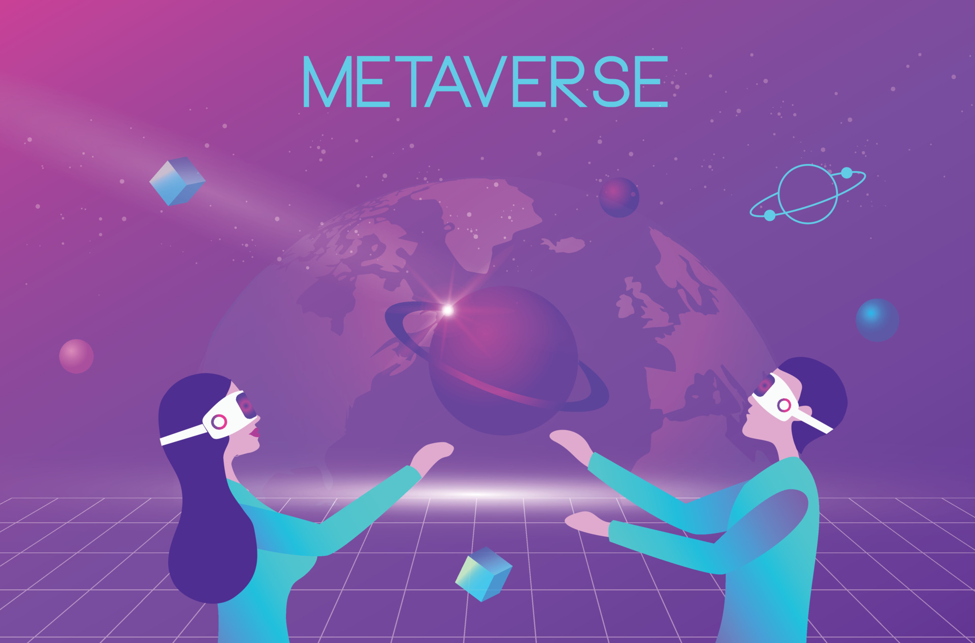 Metaverse and blockchain digital virtual reality and augmented reality