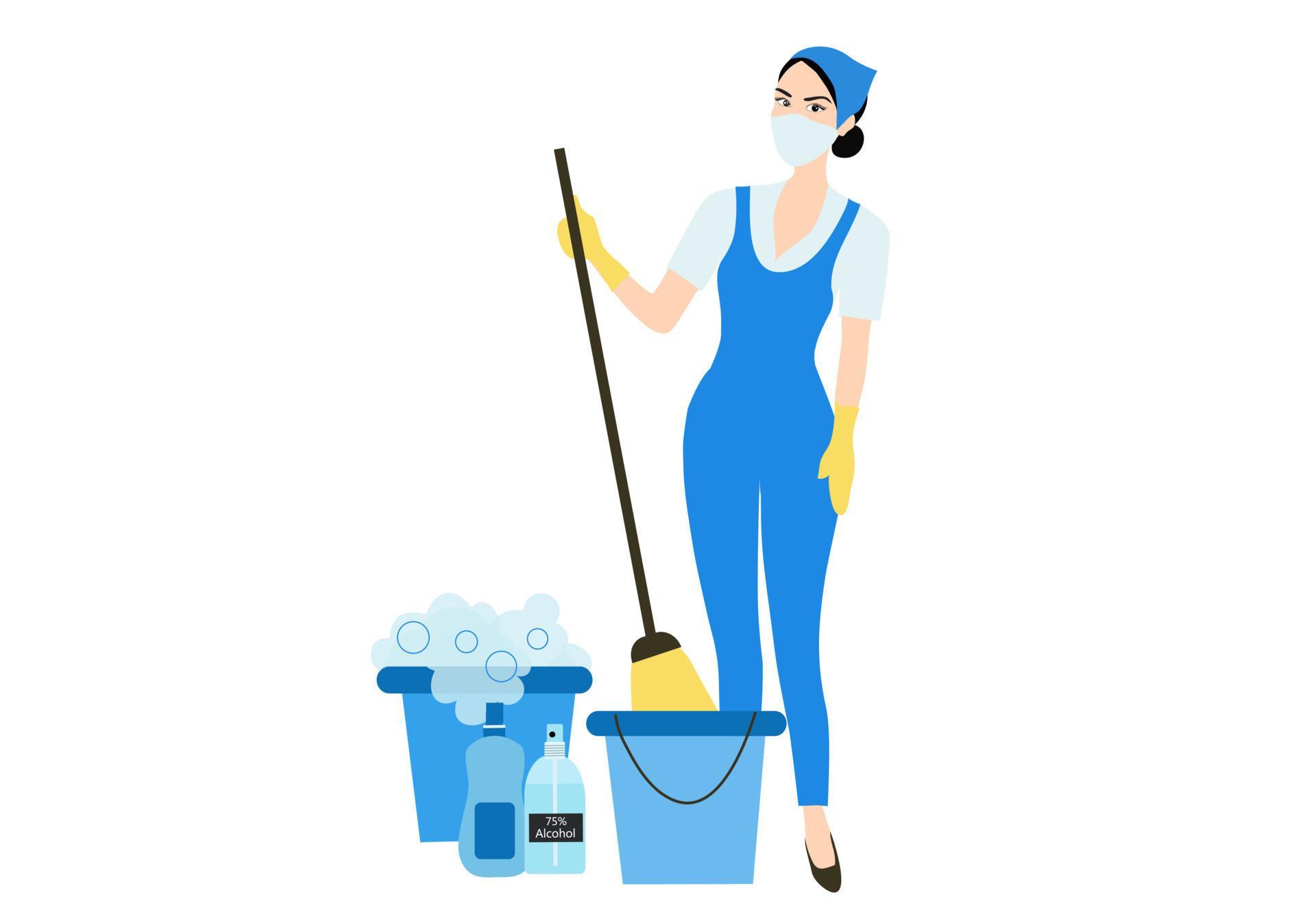 Cleaning service housekeeping and cleaning supplies vector
