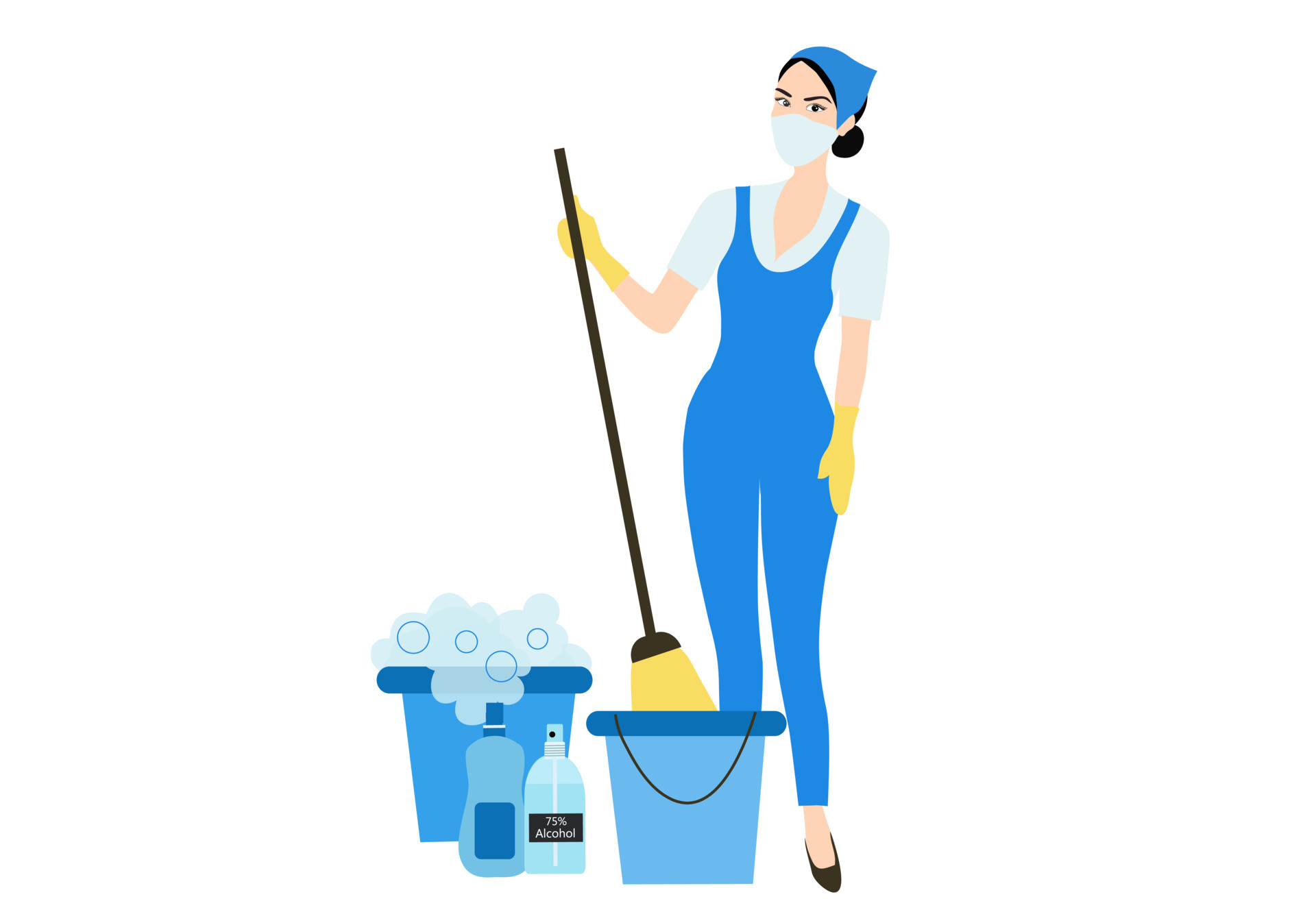 Cleaning service housekeeping and cleaning supplies vector