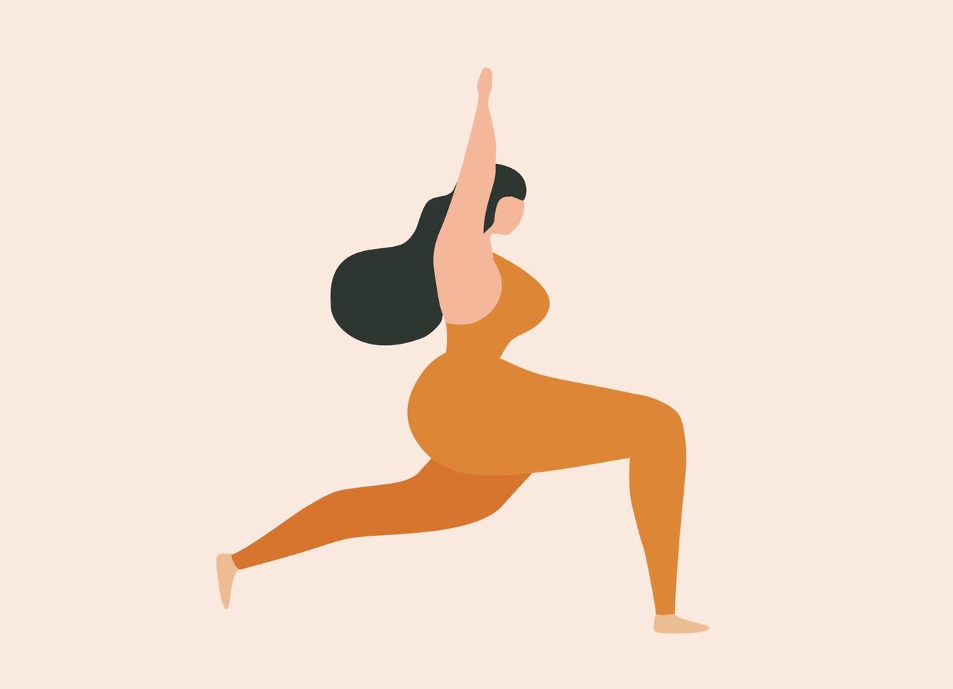 mujer sana haciendo ilustración vectorial de yoga. estilo de vida saludable y concepto fuerte vector