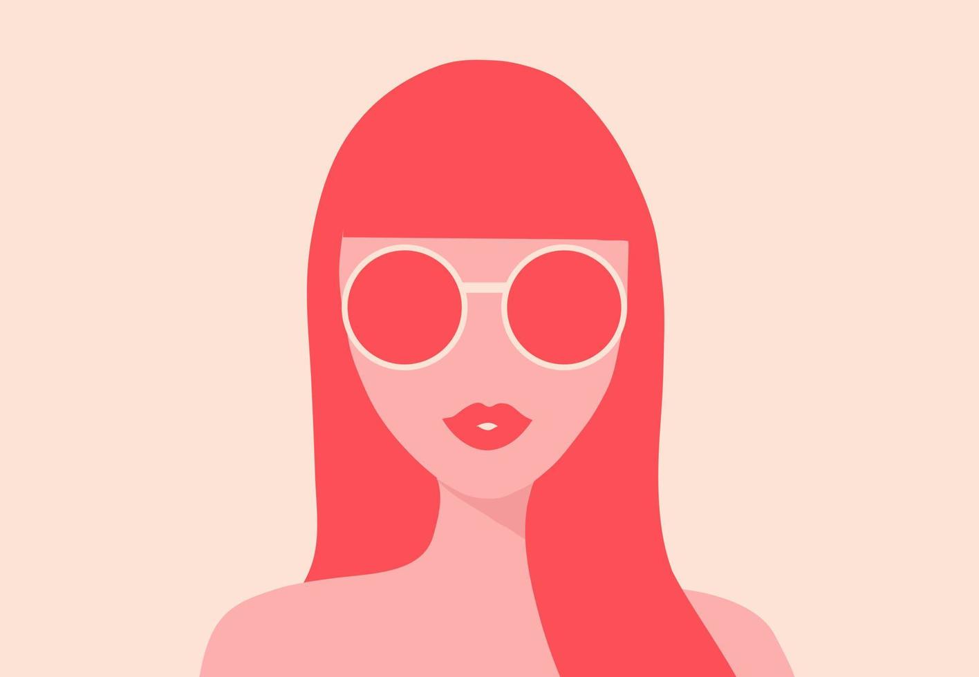 Chic girl portrait vector illustration