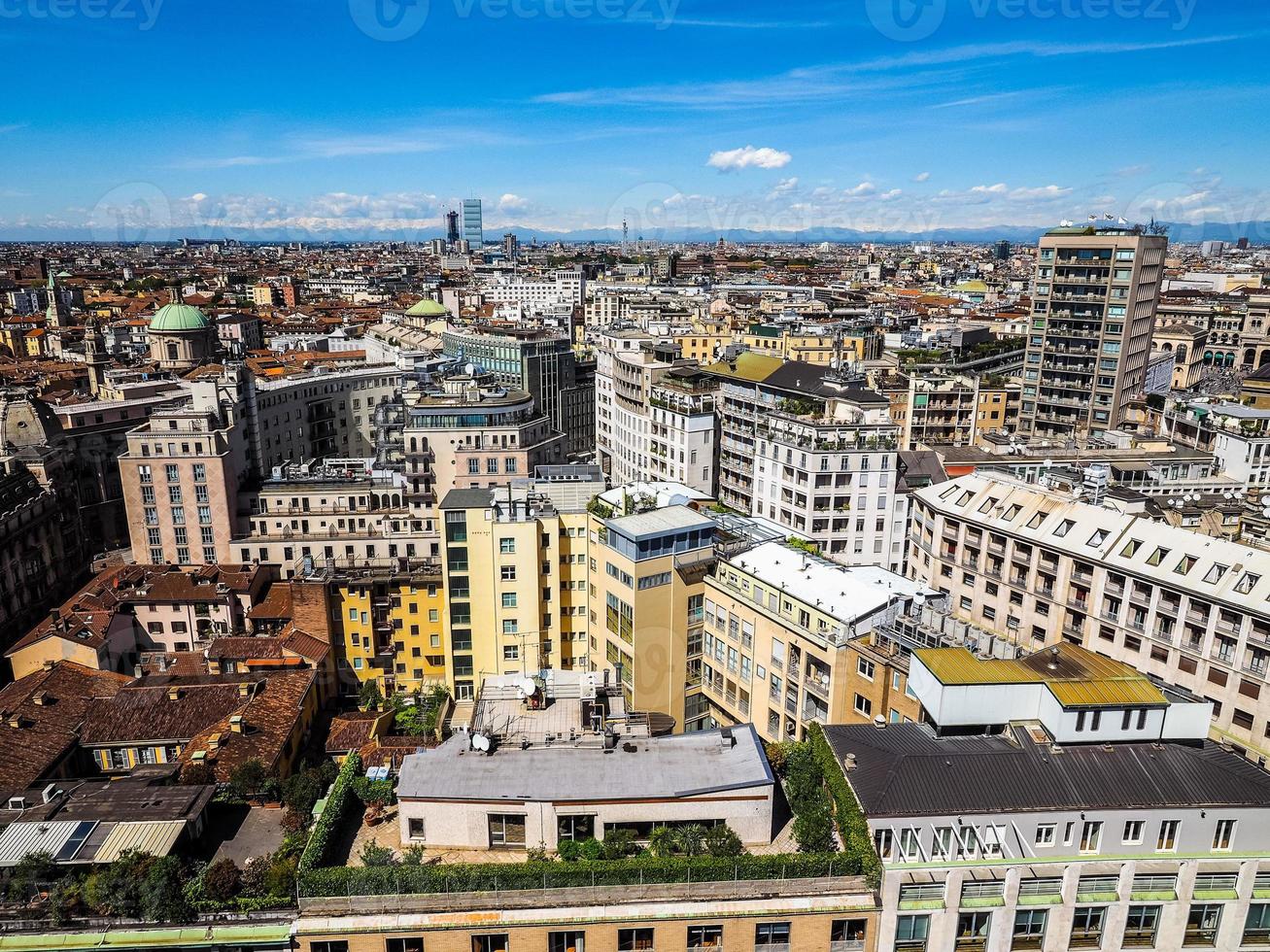 HDR Aerial view of Milan, Italy photo