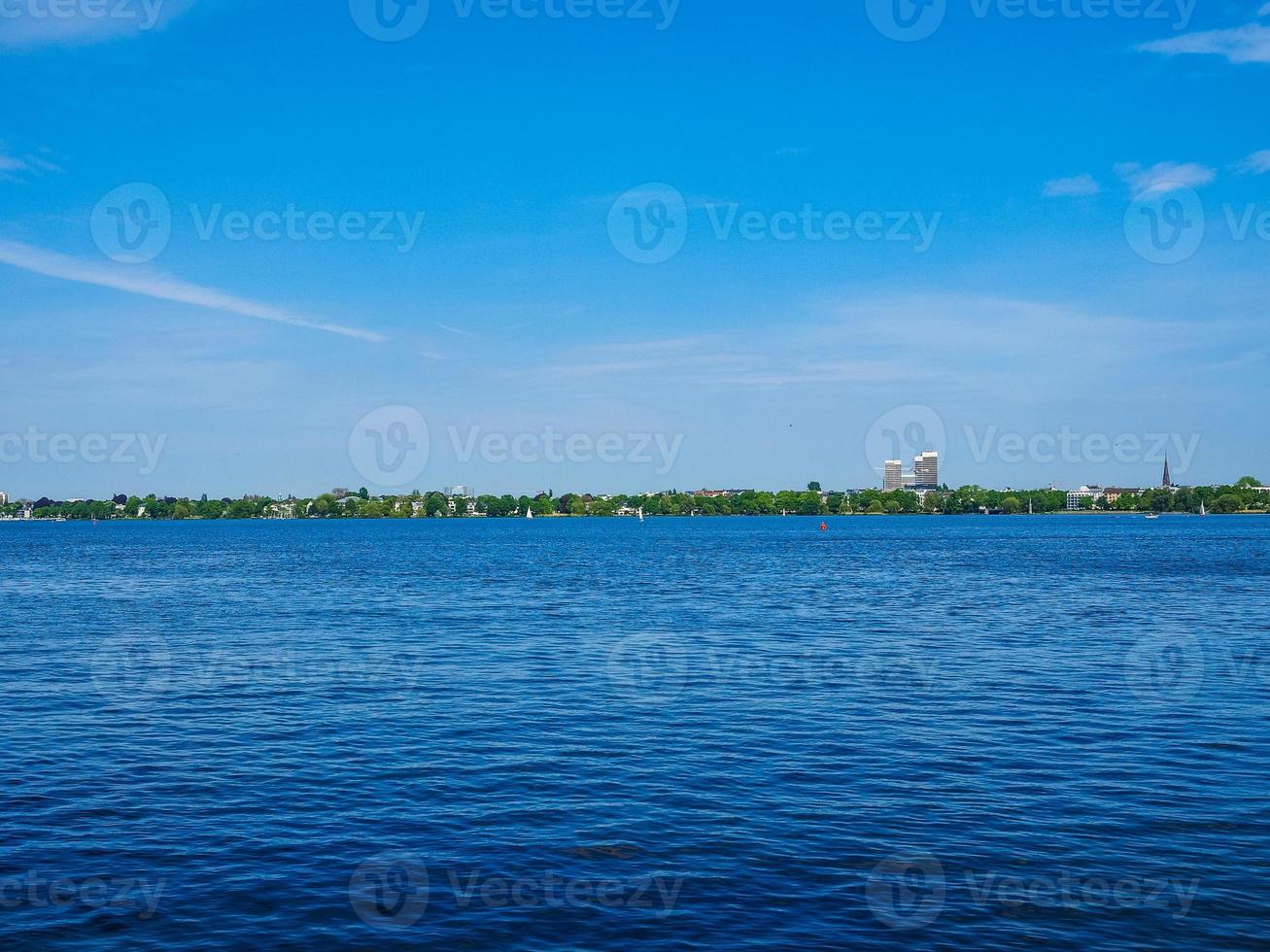 HDR Aussenalster Outer Alster lake in Hamburg photo