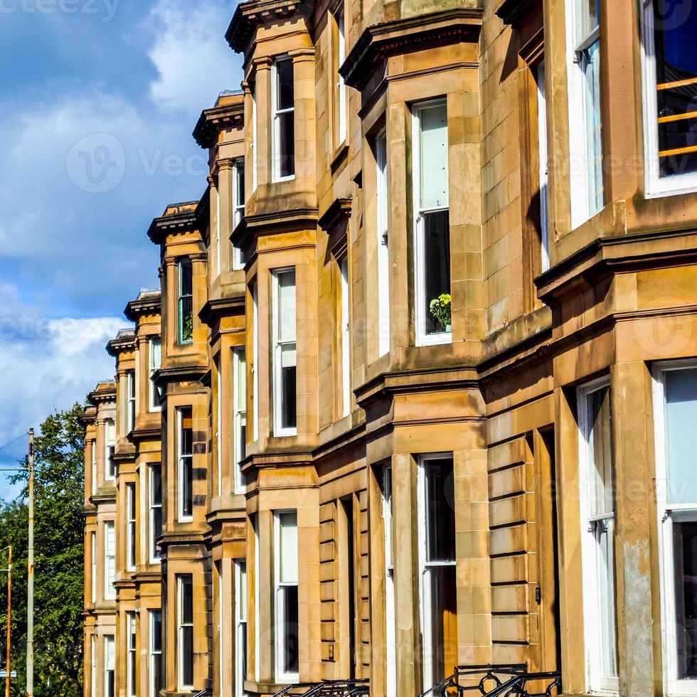 HDR Terraced Houses in Glasgow photo