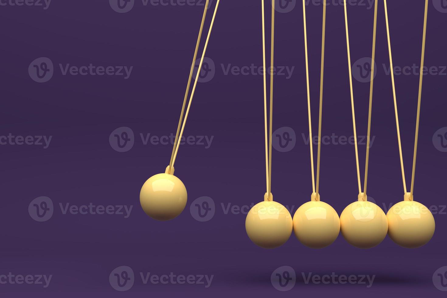 Color Full Newton ball, Balance ball , design, toy,pink, blue,Yellow, violet, background, momentum swing, movement, isolate, 3d rendering - Illustration photo
